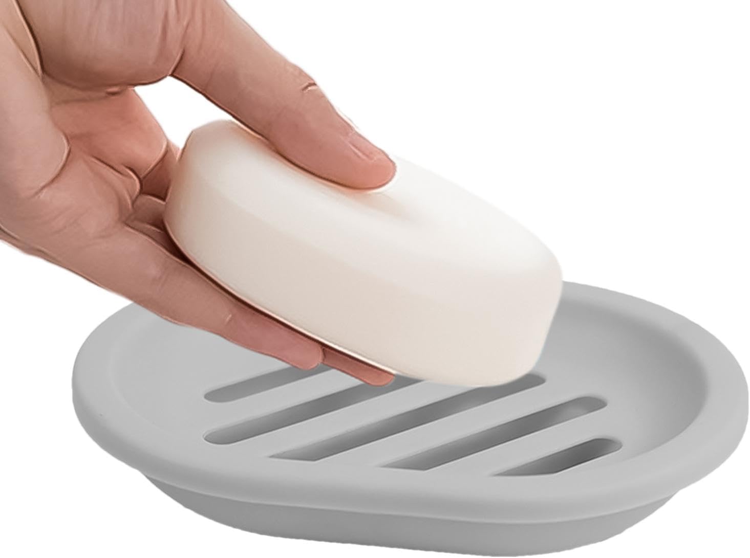 Sturdy Soap Holder with Drain 52x398x1 Inch Gray