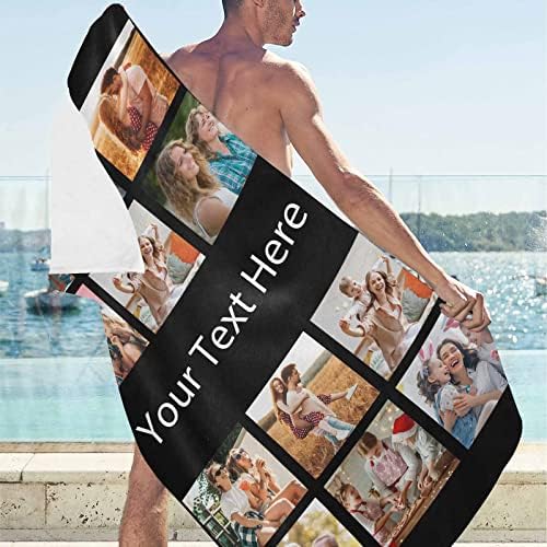 Custom Beach Towel with Family Photo Collage