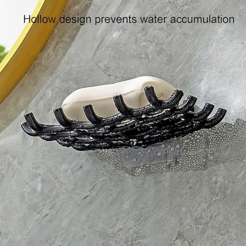 Annewi Soap Holder with Rattan Style Black