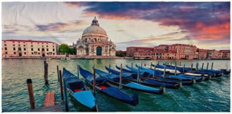 Large Microfiber Beach Towel with Italy Venice Design