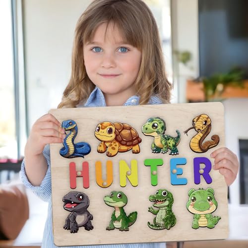 Personalized Wooden Name Puzzle for Kids Montessori Toy 1