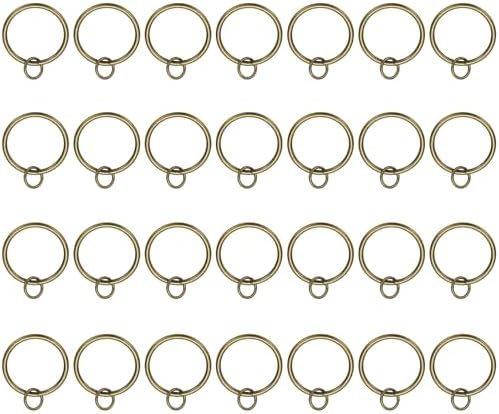 PATIKIL 28 Pcs Bronze Metal Curtain Rings with Eyelets