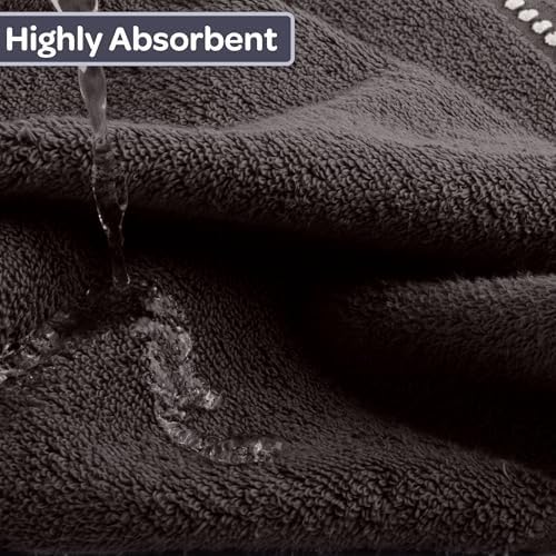 Lavish Home 6 Piece Towel Set - Charcoal Gray 1
