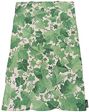 Moslion Green Ivy Leaves Pattern Bath Towel 1