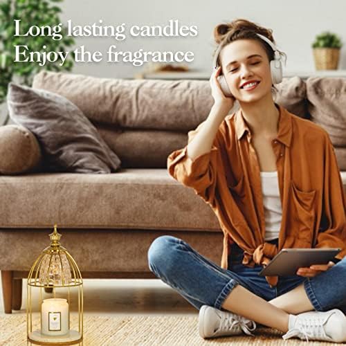 Swokazoe Candle Lamp Gold Frame Night Light with Aromatherapy