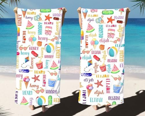 Personalized Ice Cream Beach Towel for Kids