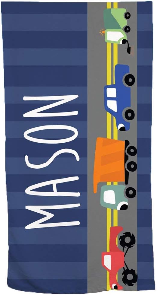 Personalized Kids Truck Beach Towel - Boys Gift