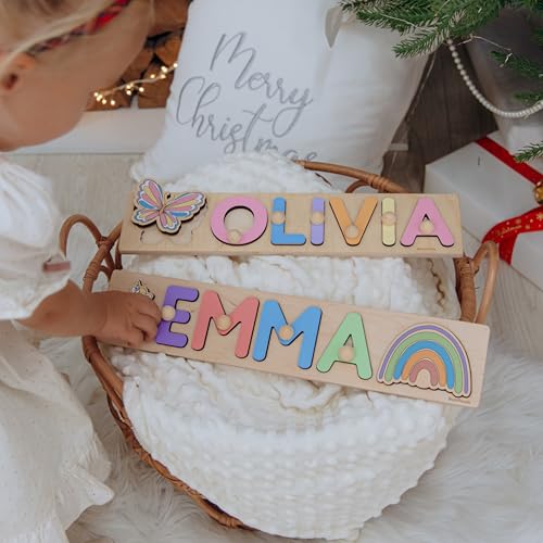 Personalized Wooden Name Puzzle with Pegs for Kids