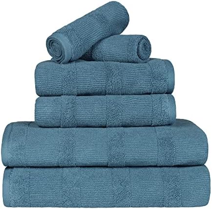 Superior Roma Cotton 6-Piece Towel Set Denim Blue