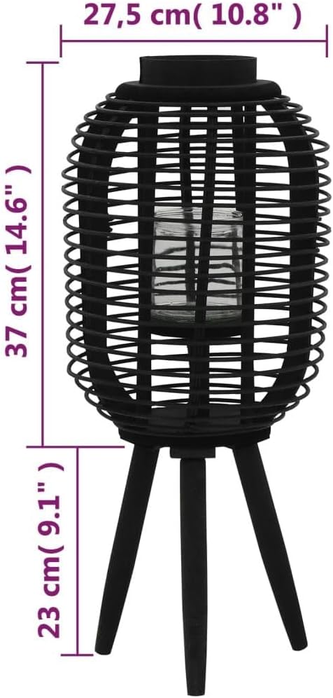 Freestanding Candle Lantern Holder with Stable Wooden Base