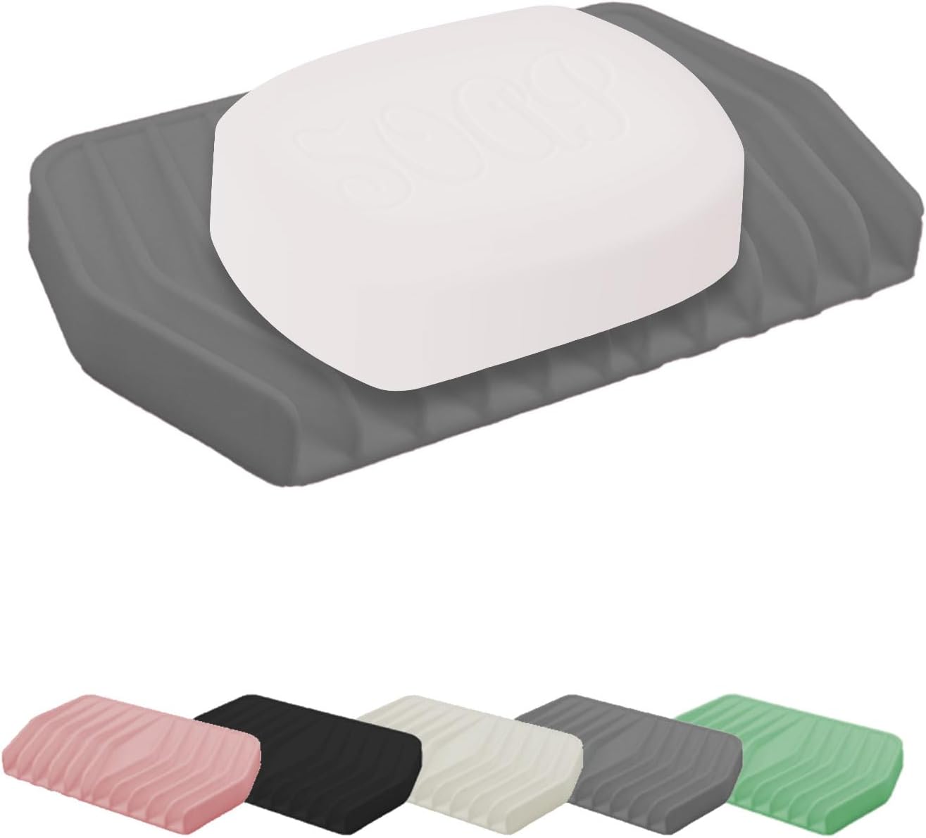 KIACFFH Silicone Soap Dish with Drainage for Kitchen and Shower