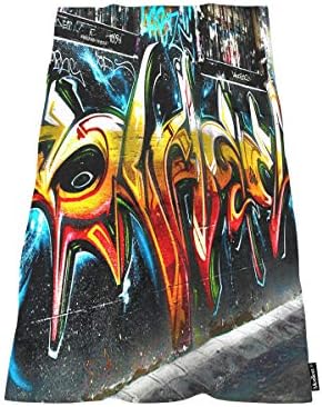 Moslion Comfy Bath Towel Graffiti Design 64x32 Inches