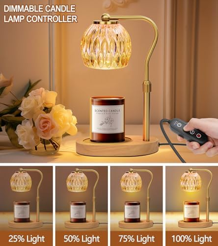 Elegant Adjustable Gold Candle Warmer Lamp with Timer Dimmer