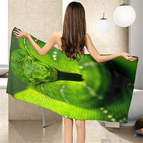 Moslion Soft Bath Towels Green Snake Wild Animal 64x32 Inches