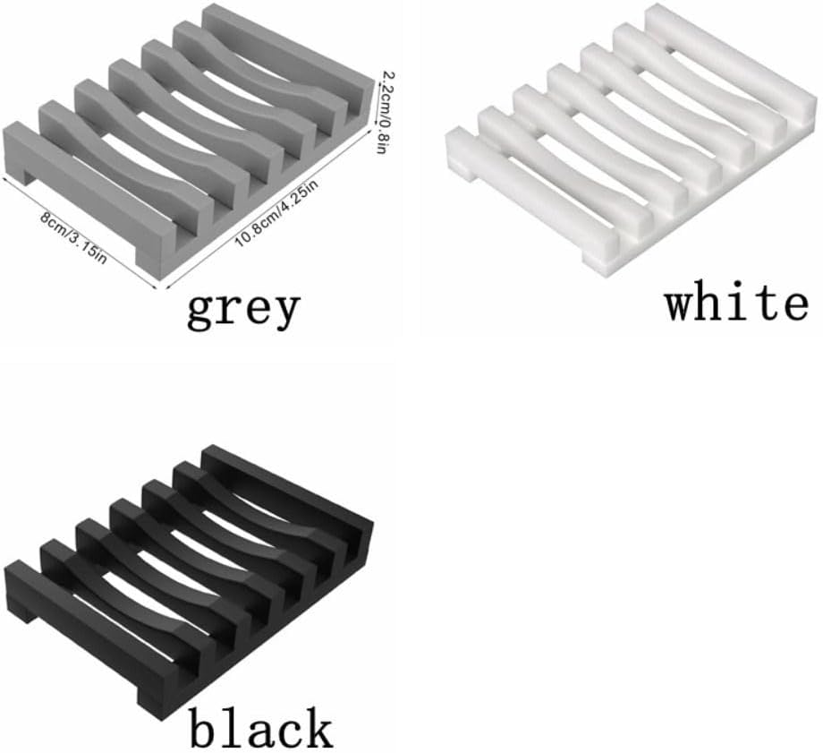 Self Draining Silicone Soap Dish for Shower and Kitchen