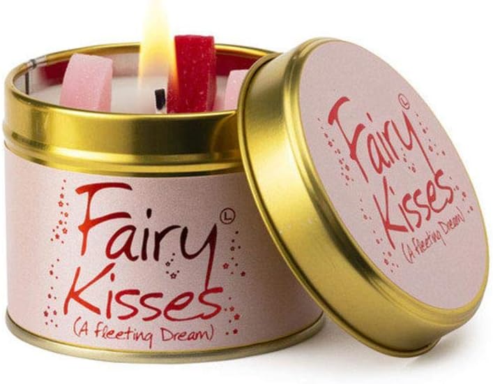Lily-Flame Fairy Kisses Soft Pink Red Candle Tin