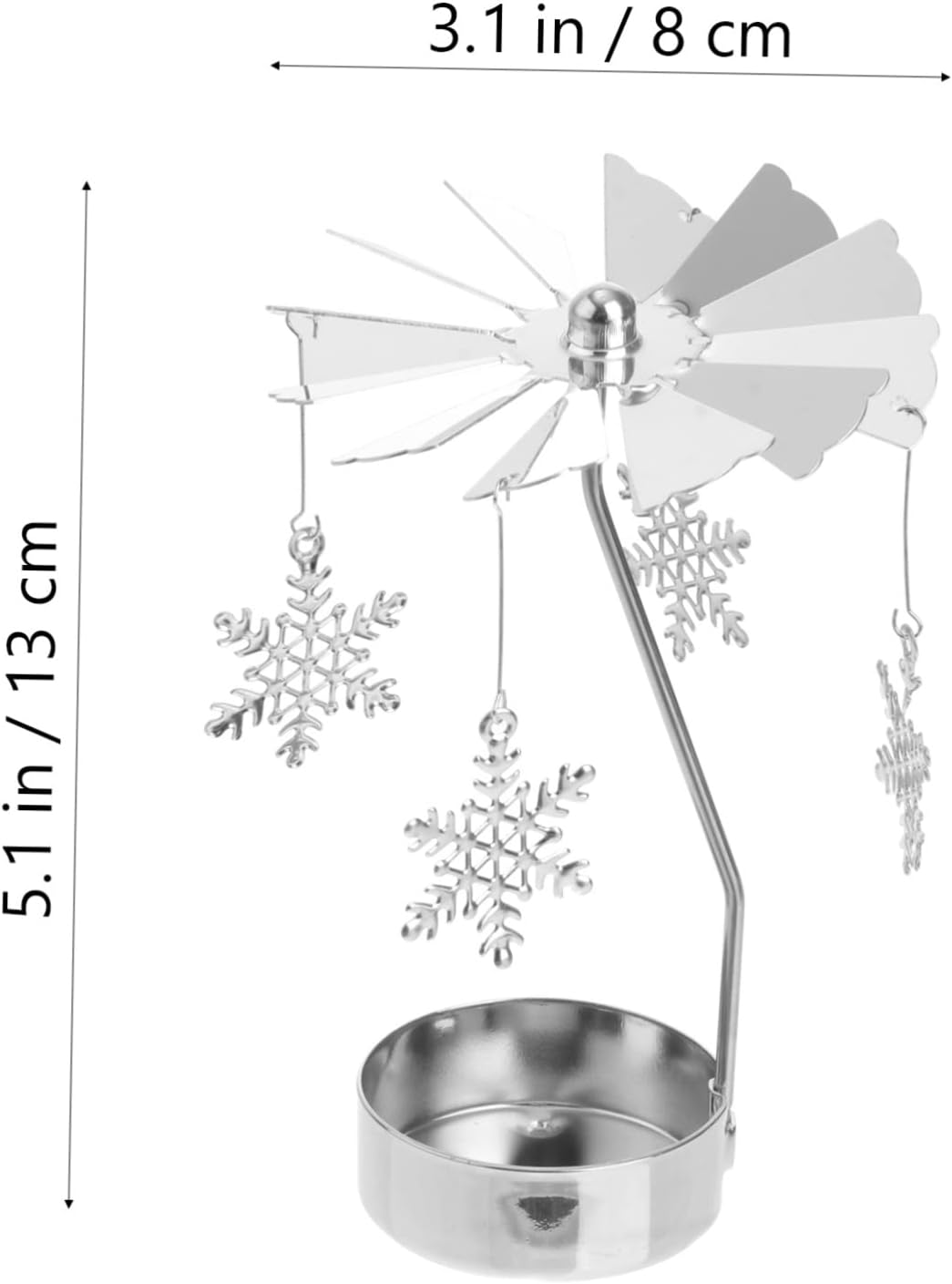 3Pcs Spinning Snowflake Candle Holder for Christmas