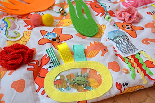 Ocean Play Mat with Tactile Surfaces for Kids