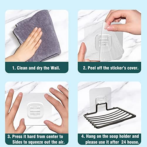 Laigoo 2Pcs Shower Soap Dish Stainless Steel Holder Black