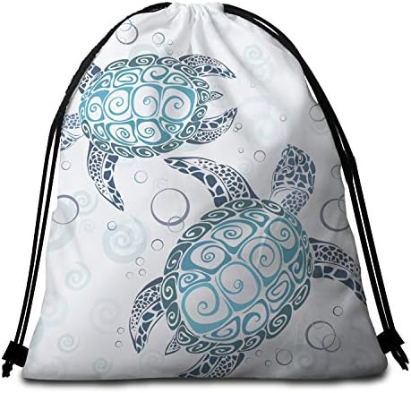 Sleepwish Sea Turtle Beach Towel Bag Royal Aqua Blue