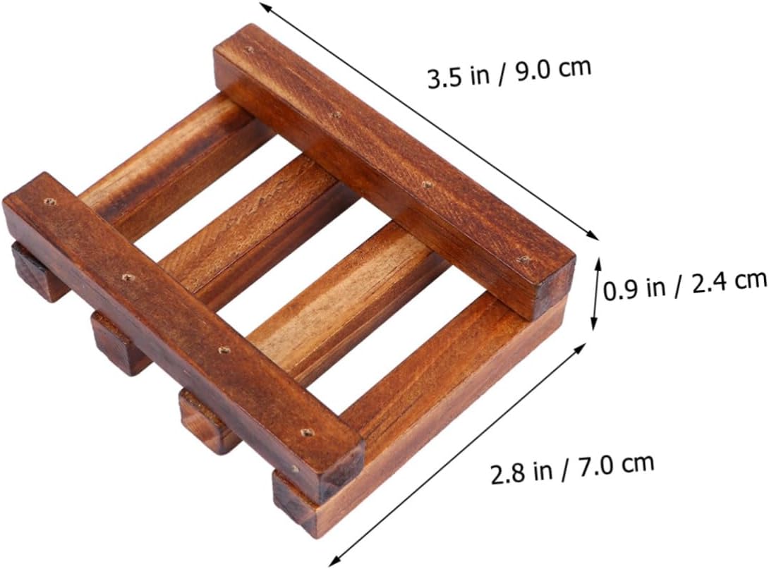 COOLHIYA Maple Wooden Soap Dish Holder for Bathroom Kitchen and Shower