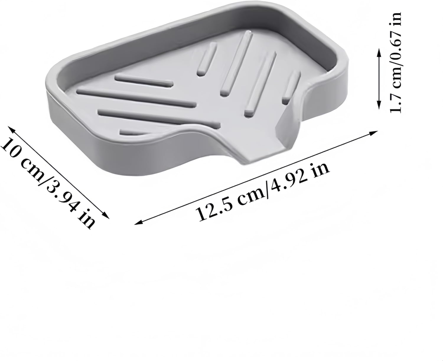 Silicone Soap Dish with Drain 1 Pcs Grey