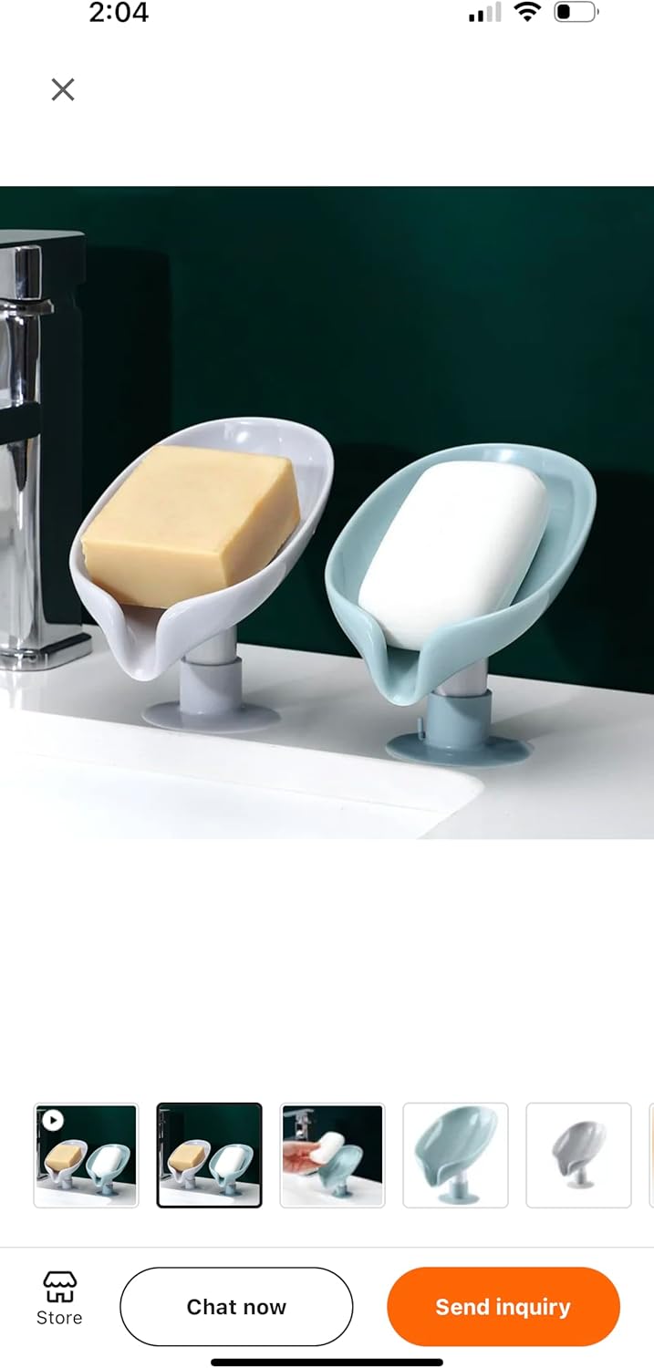 Leaf Shape Drain Soap Holder 2 Pack Grey 1