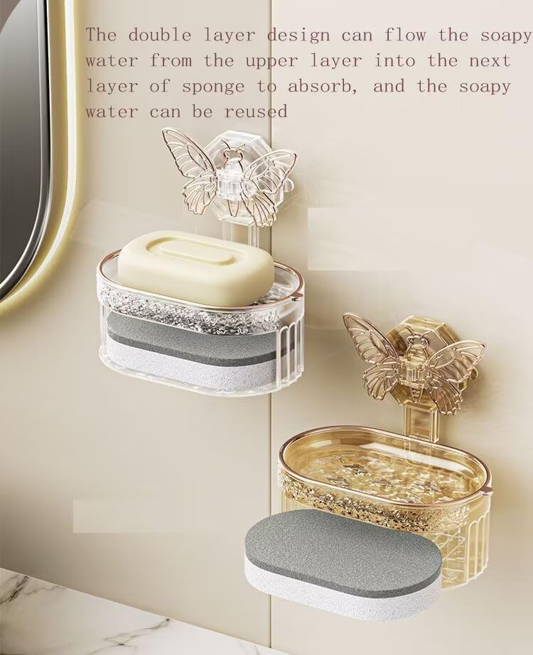 Butterfly Suction Cup Soap Dish - Gray