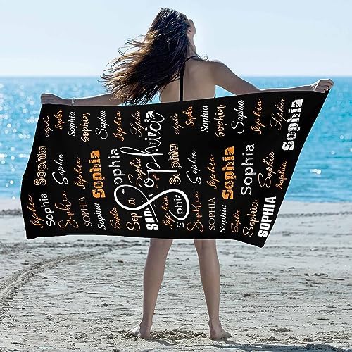 Artsadd Personalized Beach Towel for Kids with Name