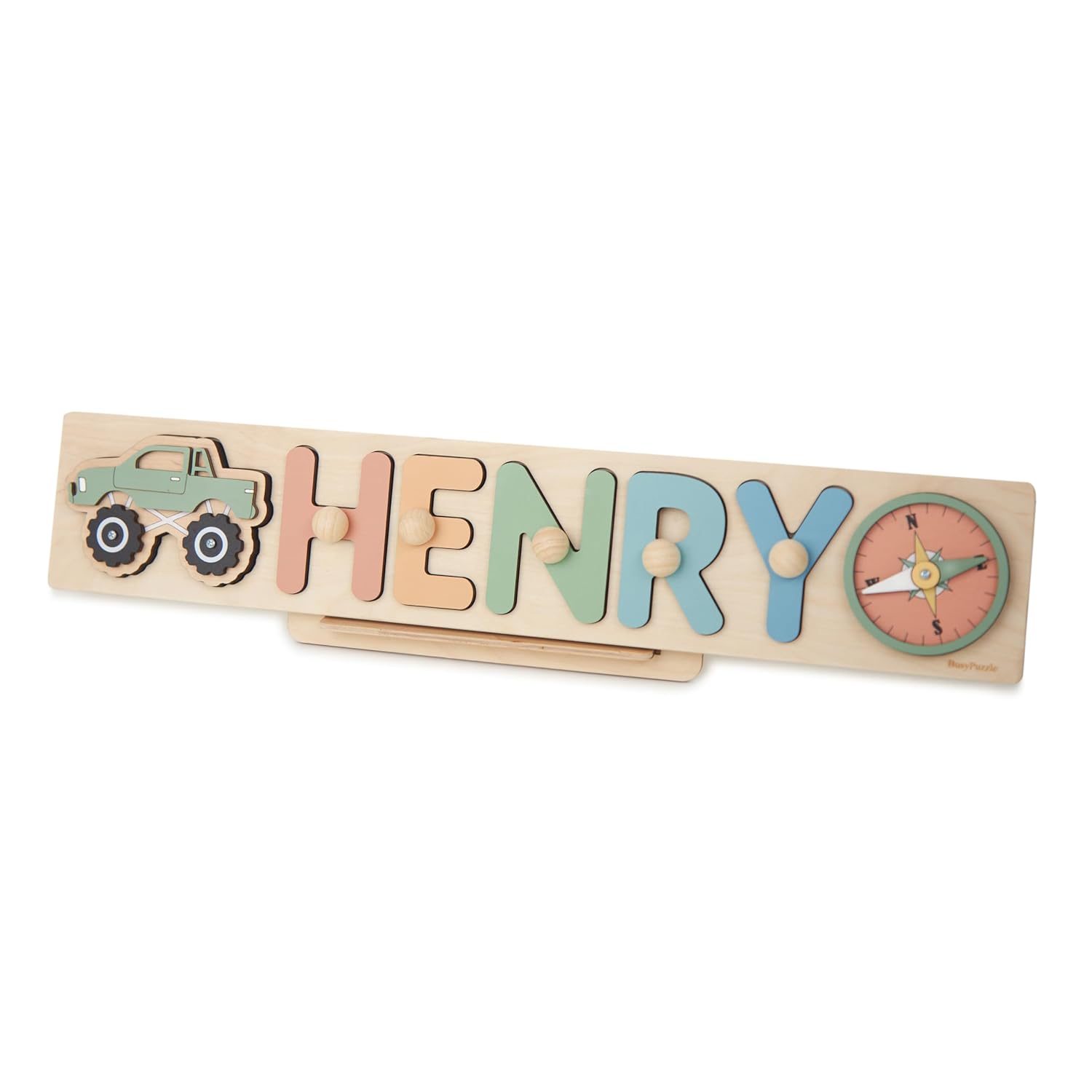 Personalized Wooden Baby Name Puzzle For Toddlers 1-3