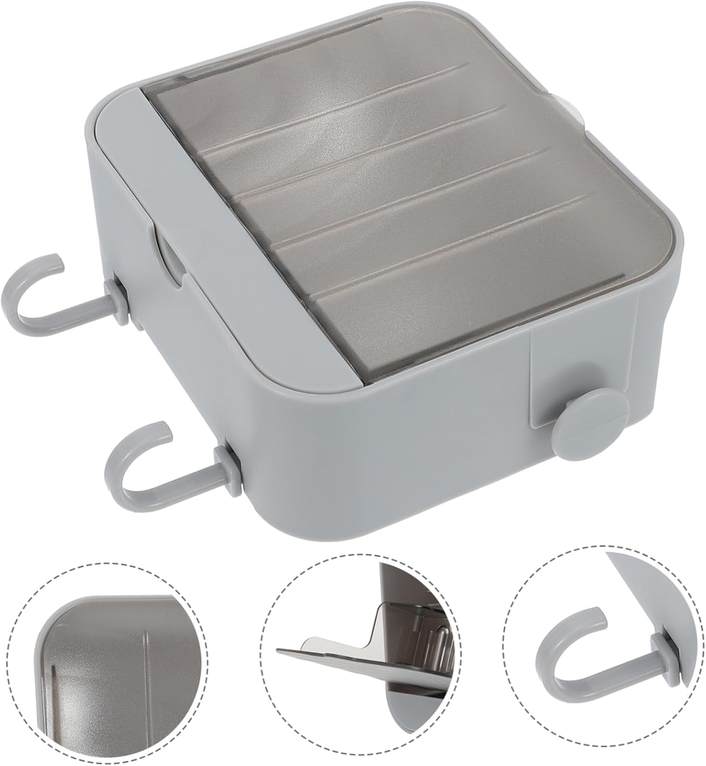 MAGICLULU 2 Hook Wall Mount Soap Dish for Bathroom and Kitchen