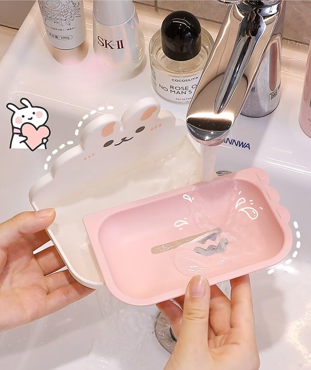 FABEILAI Rabbit Shape Soap Holder Suction Cup