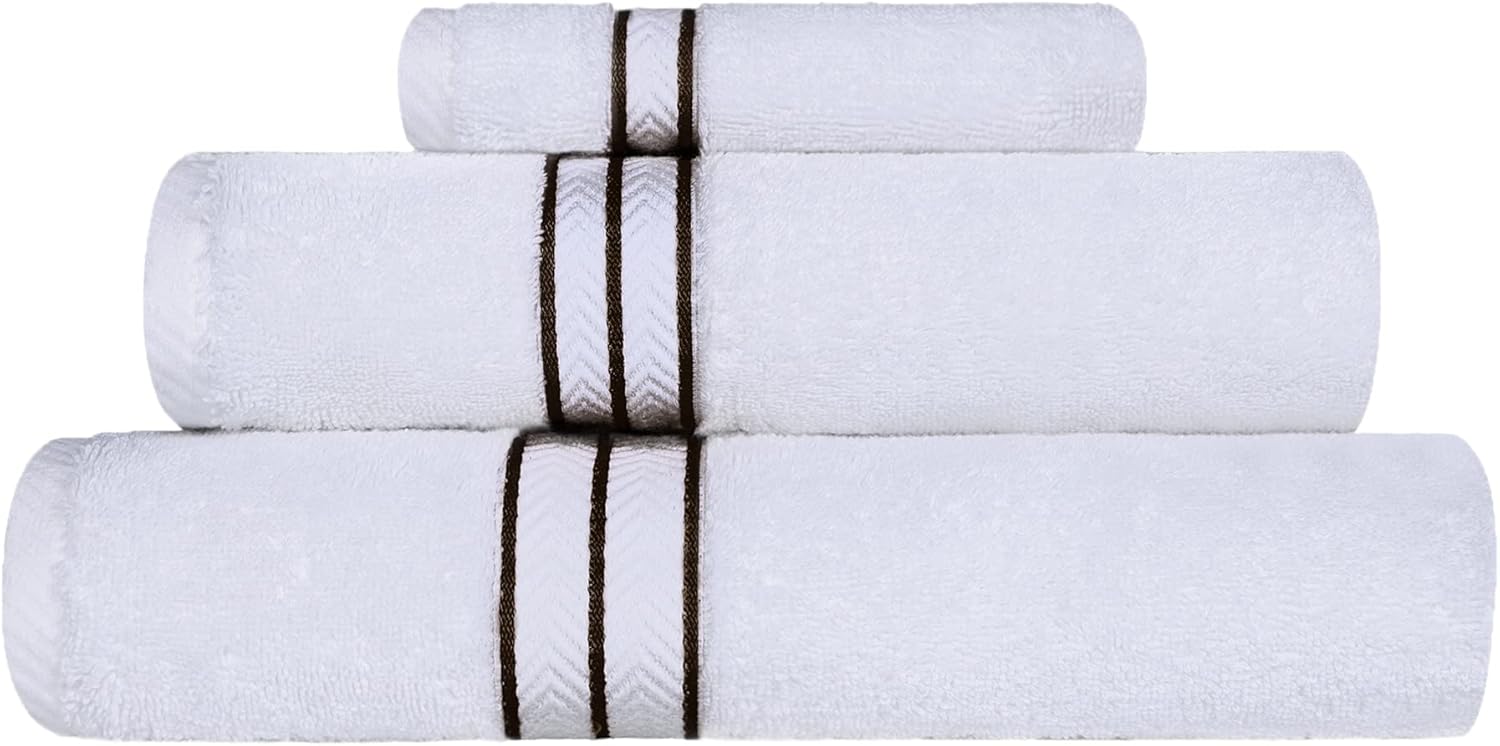 Superior Turkish Cotton Ultra-Plush 3-Piece Towel Set - Chocolate 1
