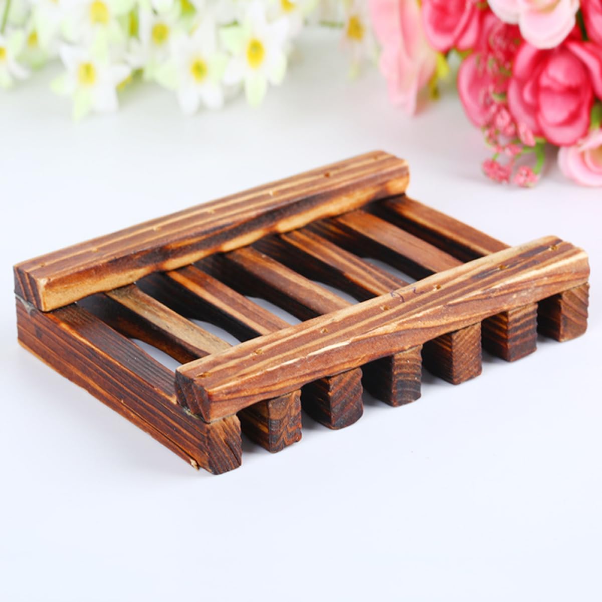 ETHZZLE Carbonized Soap Dish Holder for Kitchen Bathroom