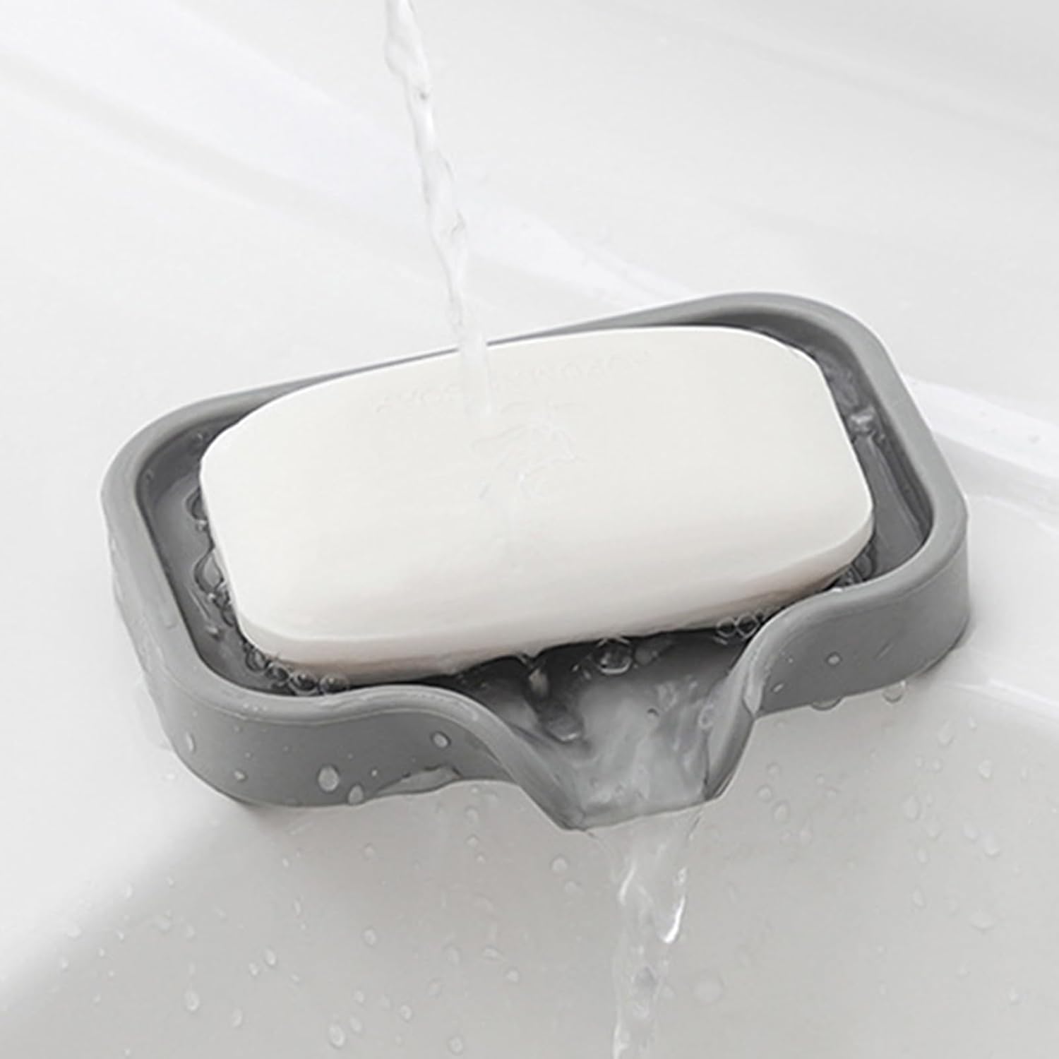 Durable Silicone Soap Dish with Drain Spout