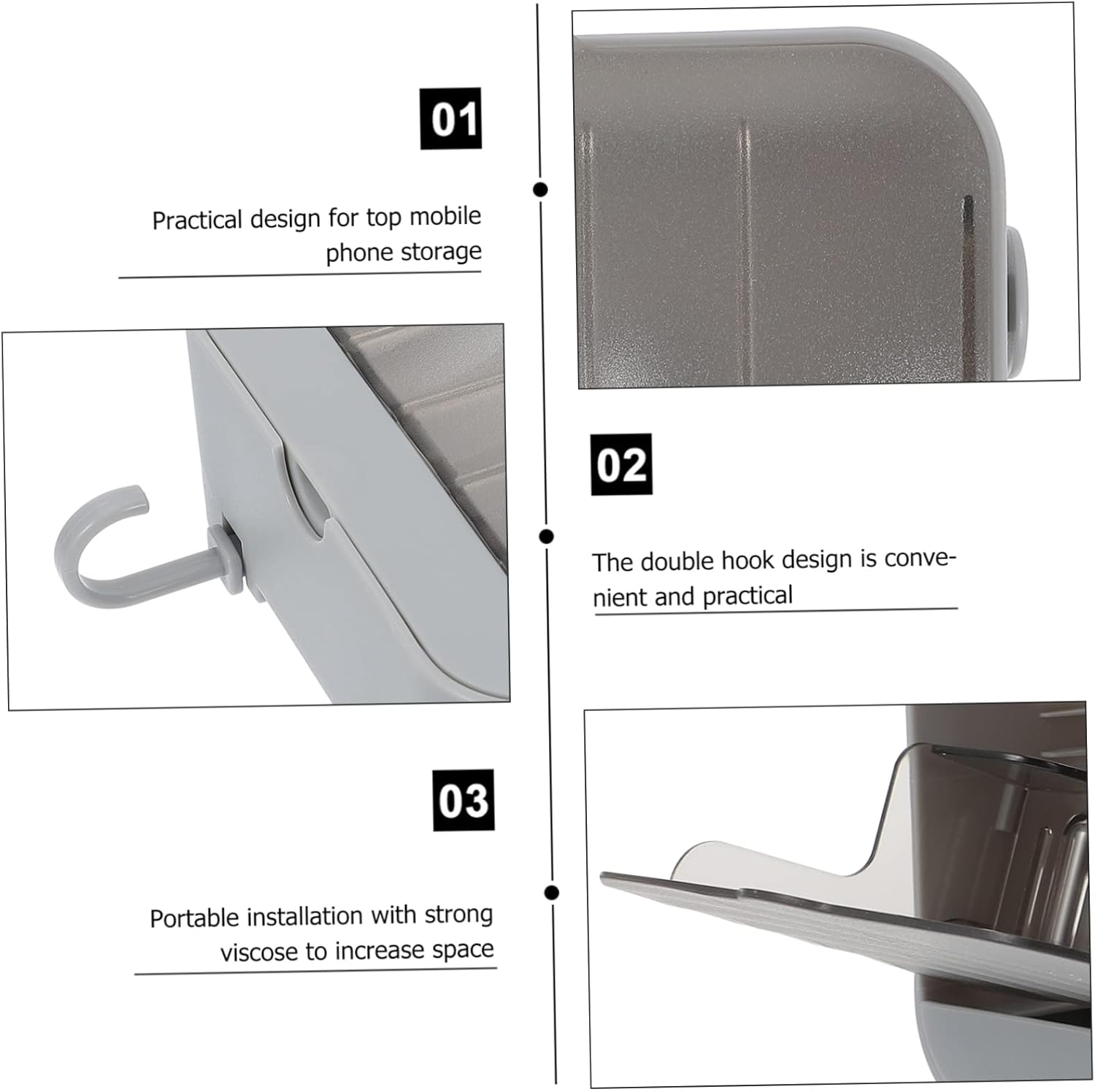 Happyyami 2 Hooks Wall Mount Soap Dish Holder