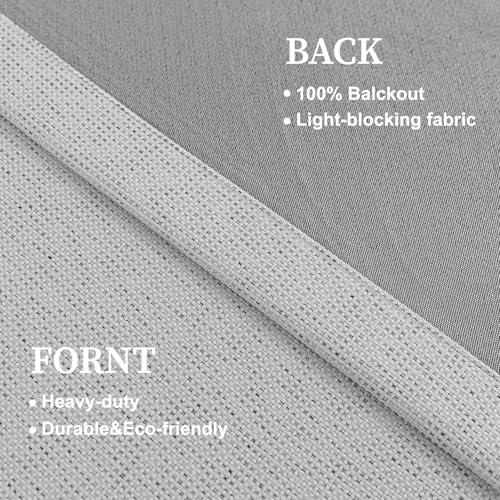 Hugmoom Blackout Linen Curtains 2 Panels Set 96 Inches Long