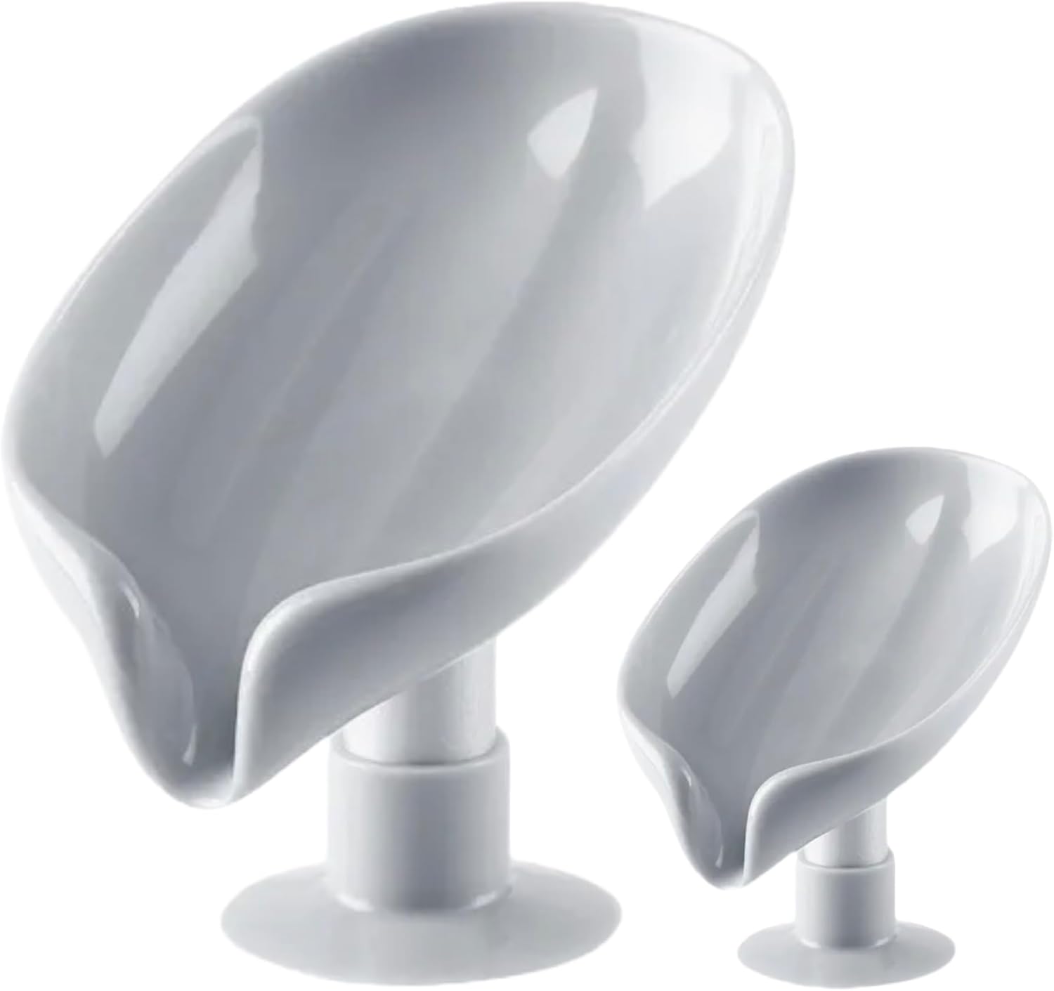 Leaf Shape Drain Soap Holder 2 Pack Grey 1