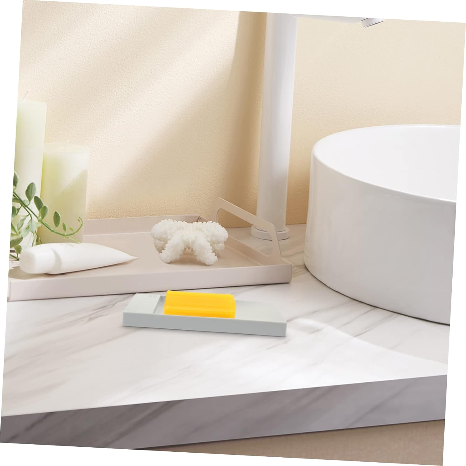 PRETYZOOM 2-Piece Self-Draining Soap Dish for Countertop Bathrooms and Kitchens