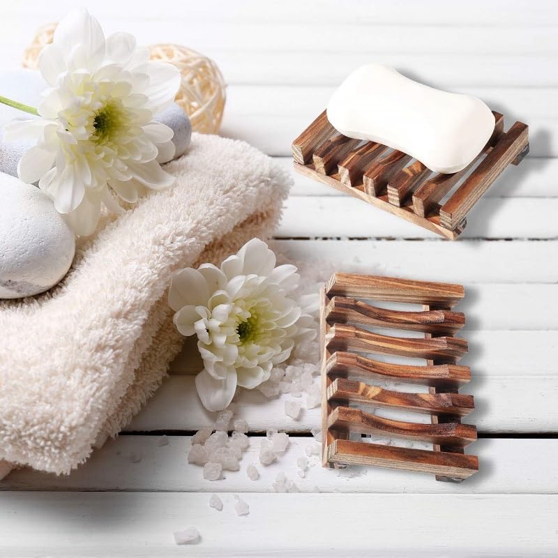 Herbvian 2 Pcs Wooden Soap Dish Holder