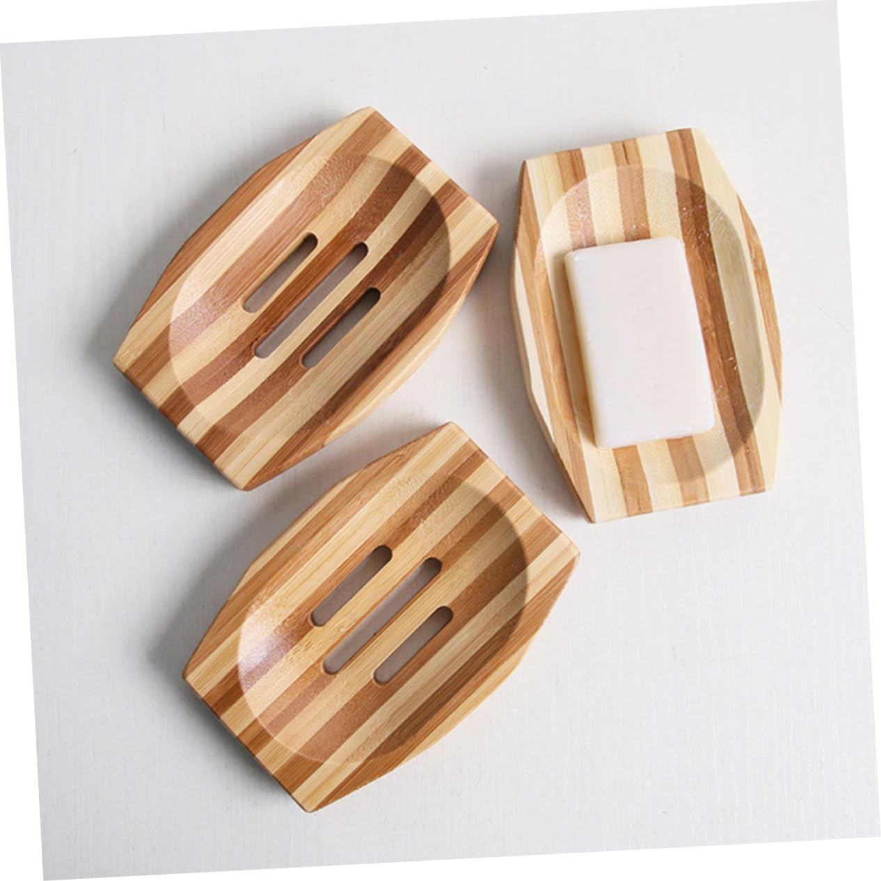 1pc Natural Wood Soap Dish Retro Design Holder for Bathroom Kitchen
