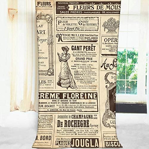 Moslion Retro Vintage Newspaper Bath Towel Set