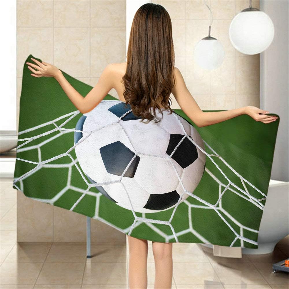 Moslion Soft Bath Towels Soccer Ball Design for Home Beach Camping