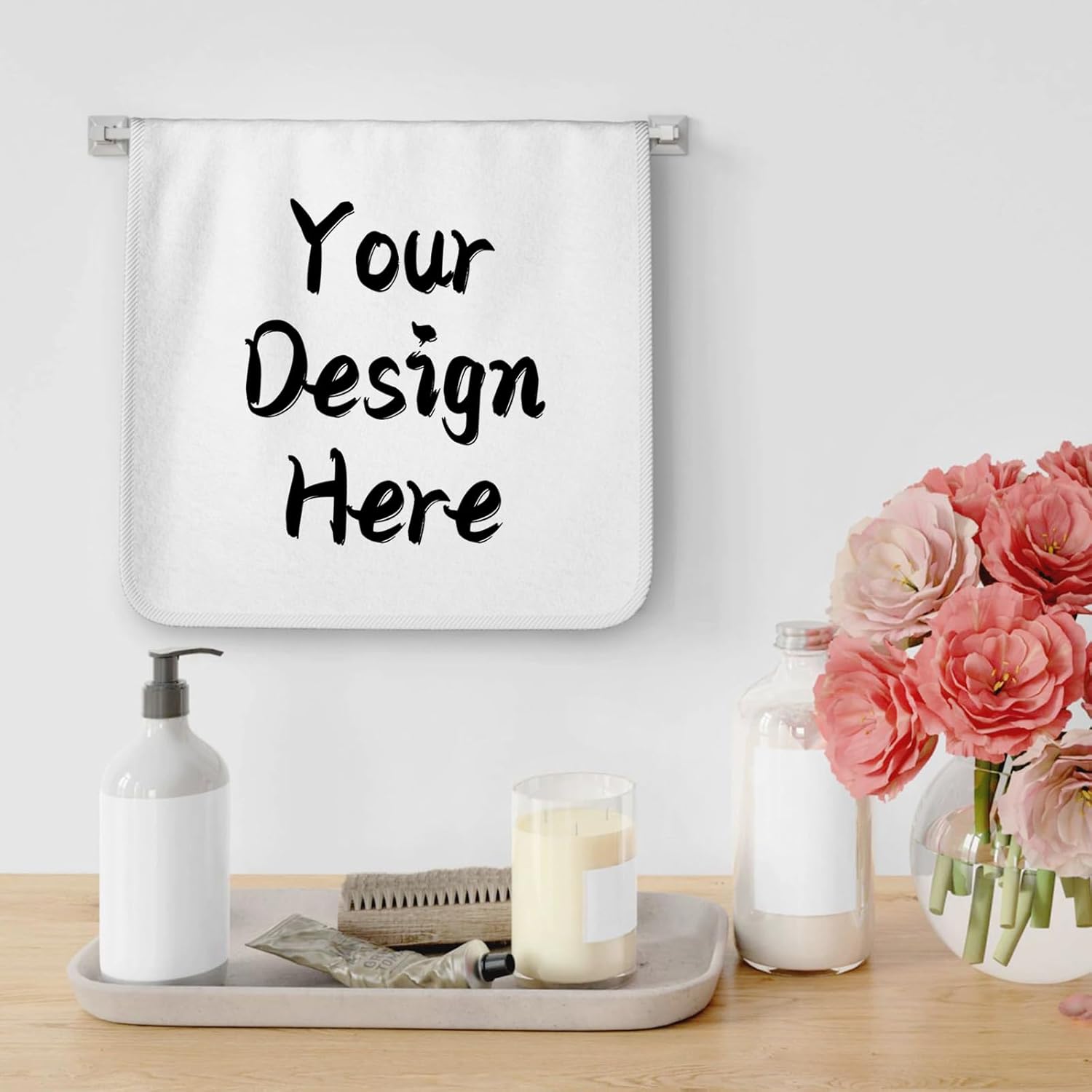 Custom Personalized Coral Velvet Bath Towels - 16 x 28