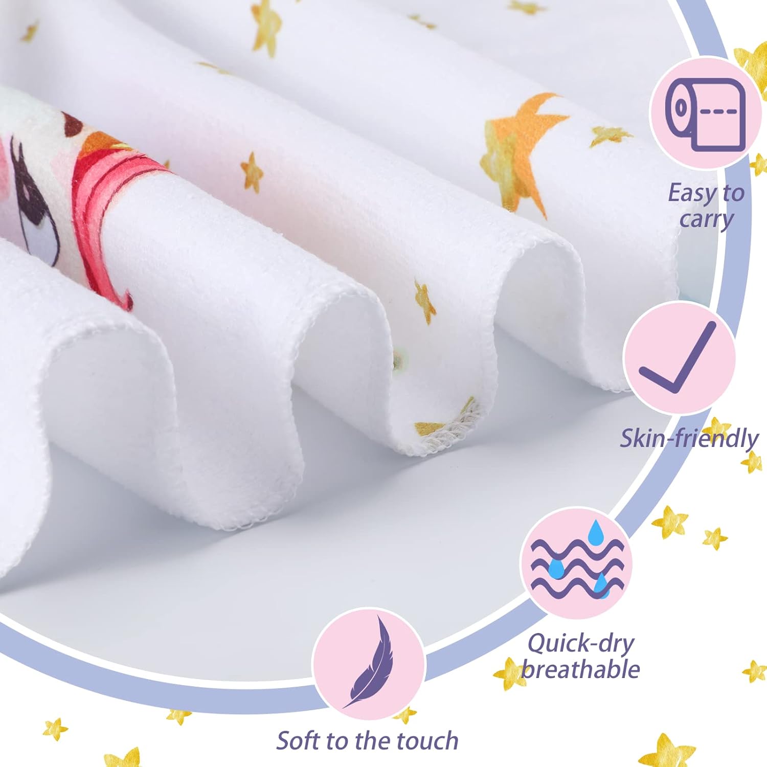 Boao Unicorn Microfiber Beach Towel Glitter Pink