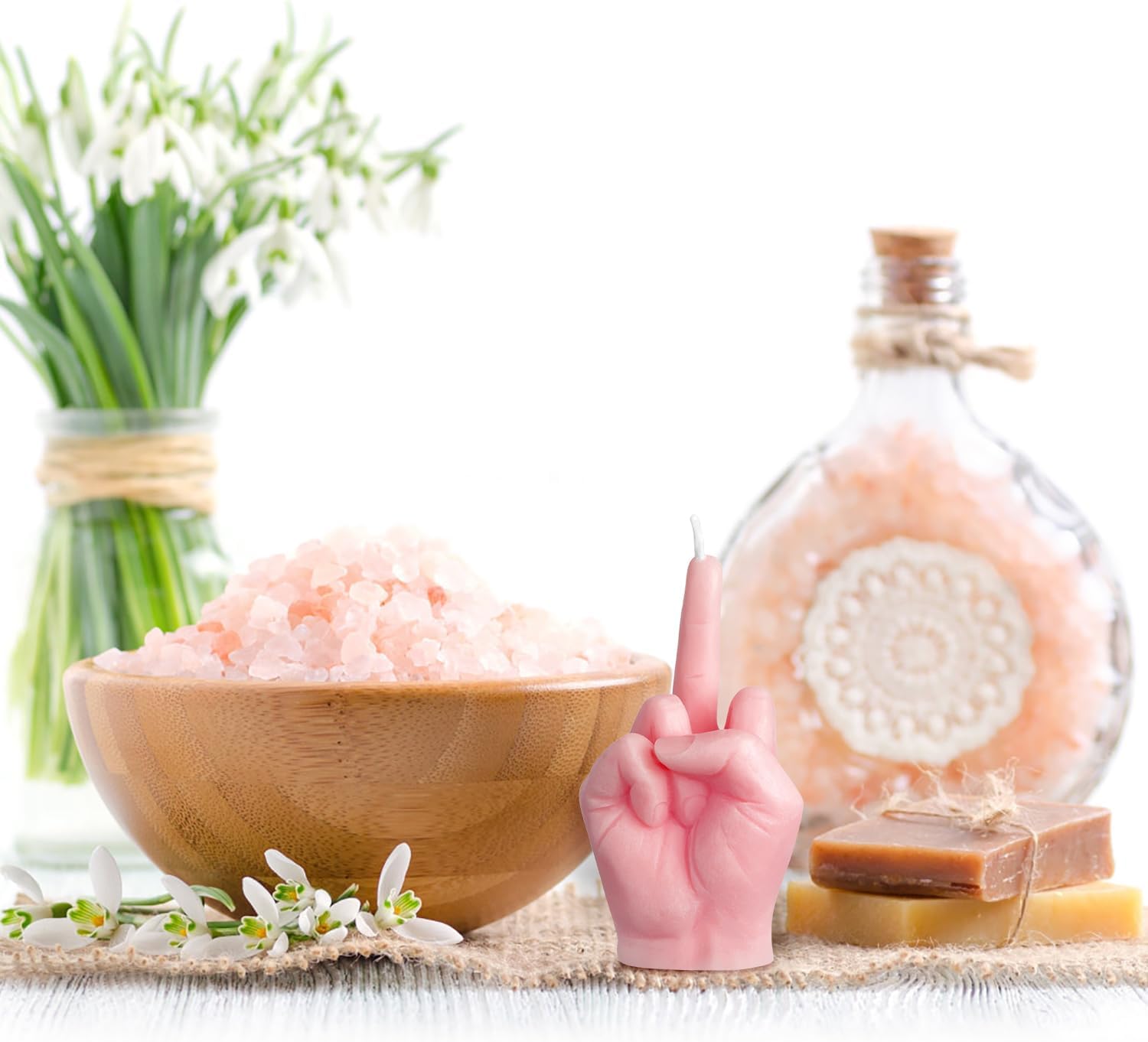 Middle Finger Scented Candle Pink Pine Aromatherapy Decor