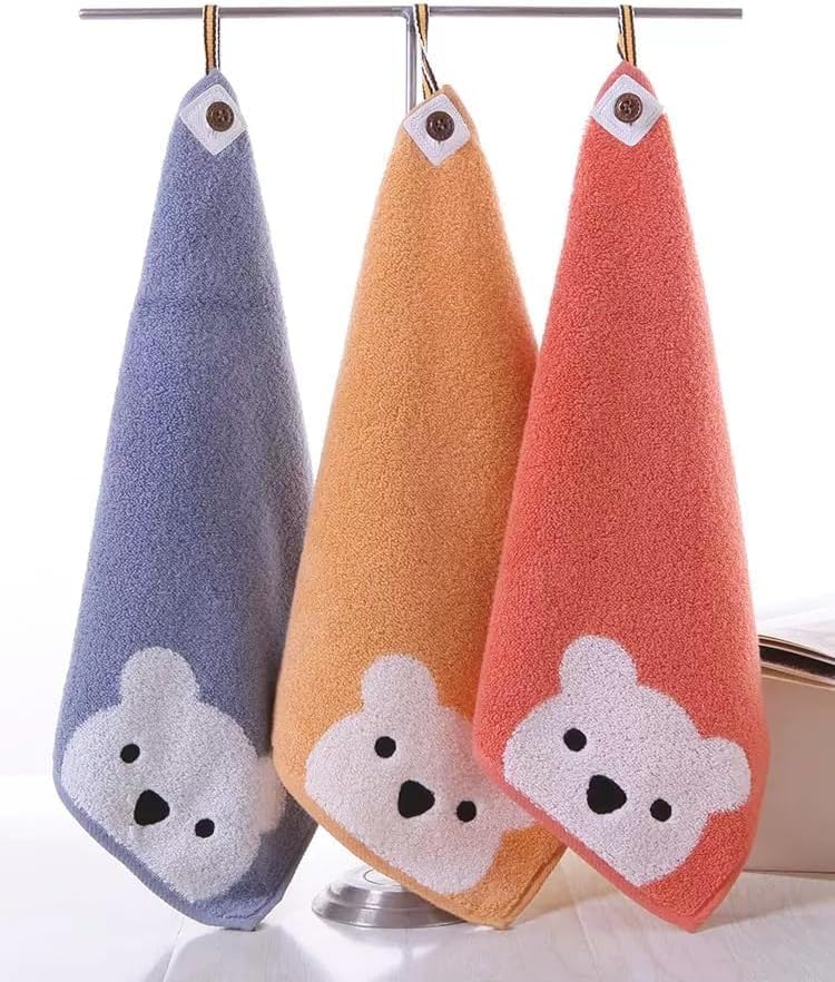 3 Piece Kids Bath Towel Set with Naughty Bear Design
