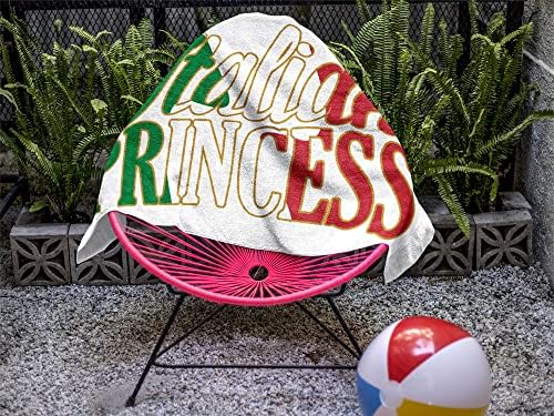 Large Microfiber Beach Towel - Italian Princess Design