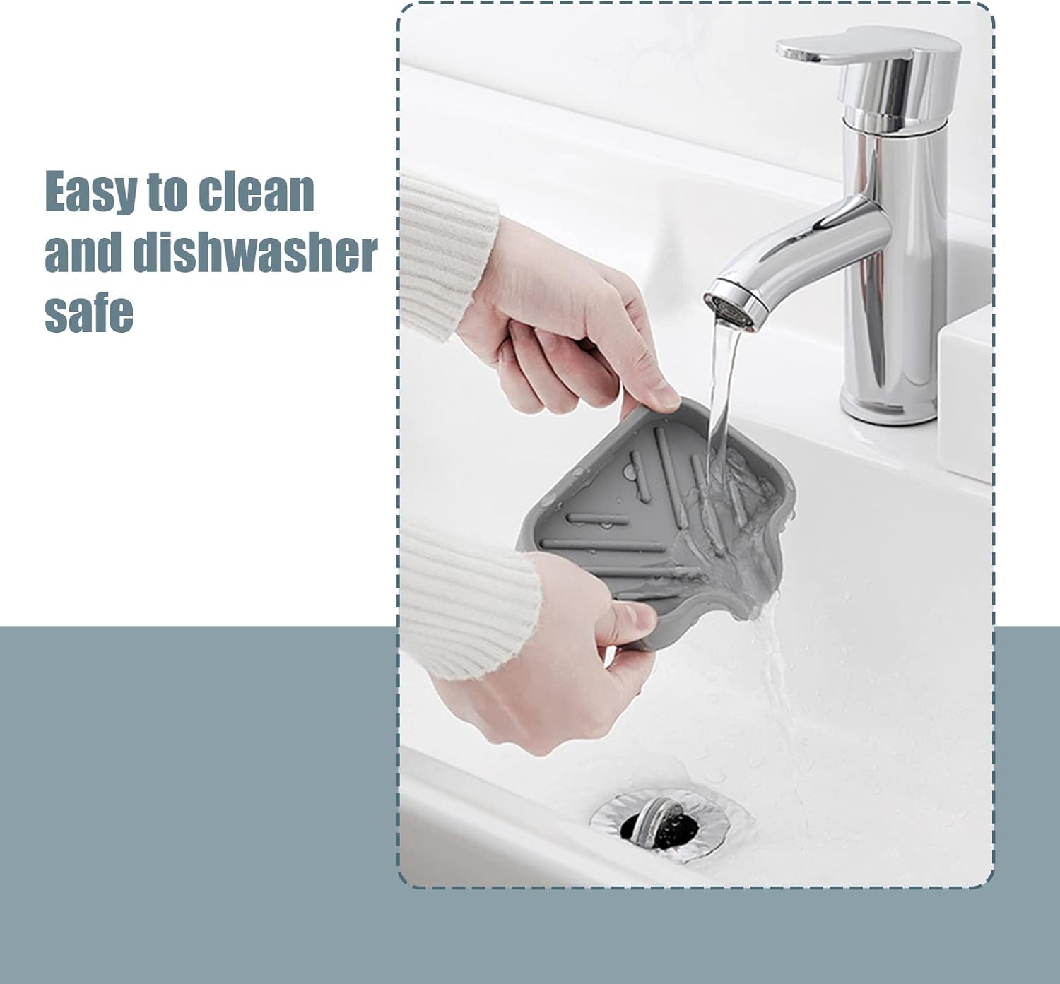 XIACIBDUS 2PCS Silicone Soap Holder for Kitchen Sink and Counter