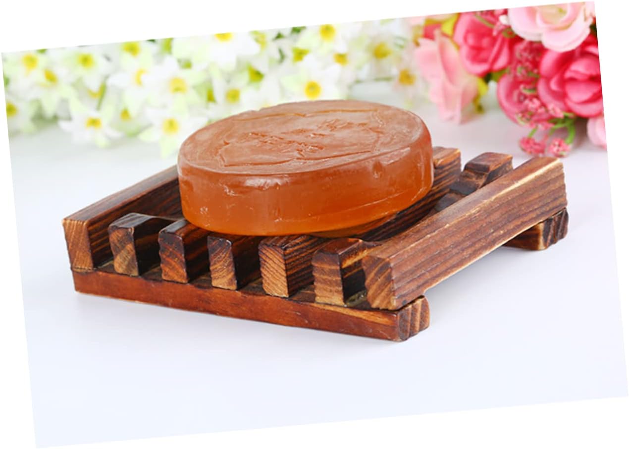 PRETYZOOM Bamboo Soap Stand for Shower Bathroom Kitchen
